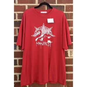 Manifest Shirt Mens 2XL Red Graphic Streetwear Hip Hop‎ Oversized Tee